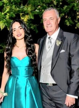 Josefina Alfaro with her dad, Gustavo Alfaro